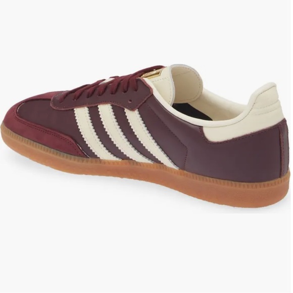 NWT Adidas Samba OG W Maroon Cream White Gold Metallic Sneakers Size Women’s 7 - Picture 5 of 16